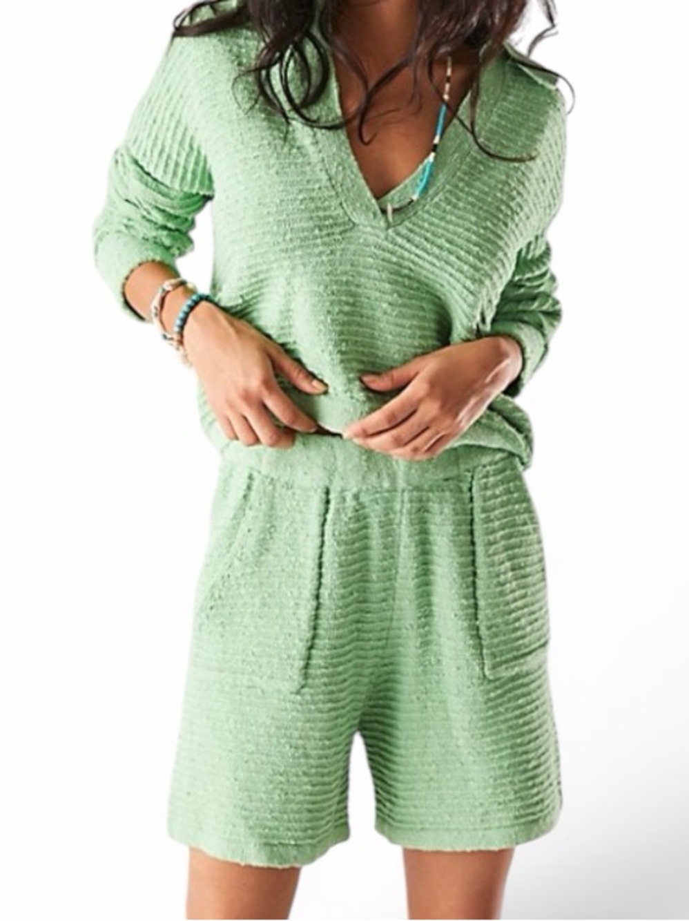 Carter Sweater Set Cozy Knit Two-Piece Lounge Set in Mint Green,  NWT - Picture 2 of 9
